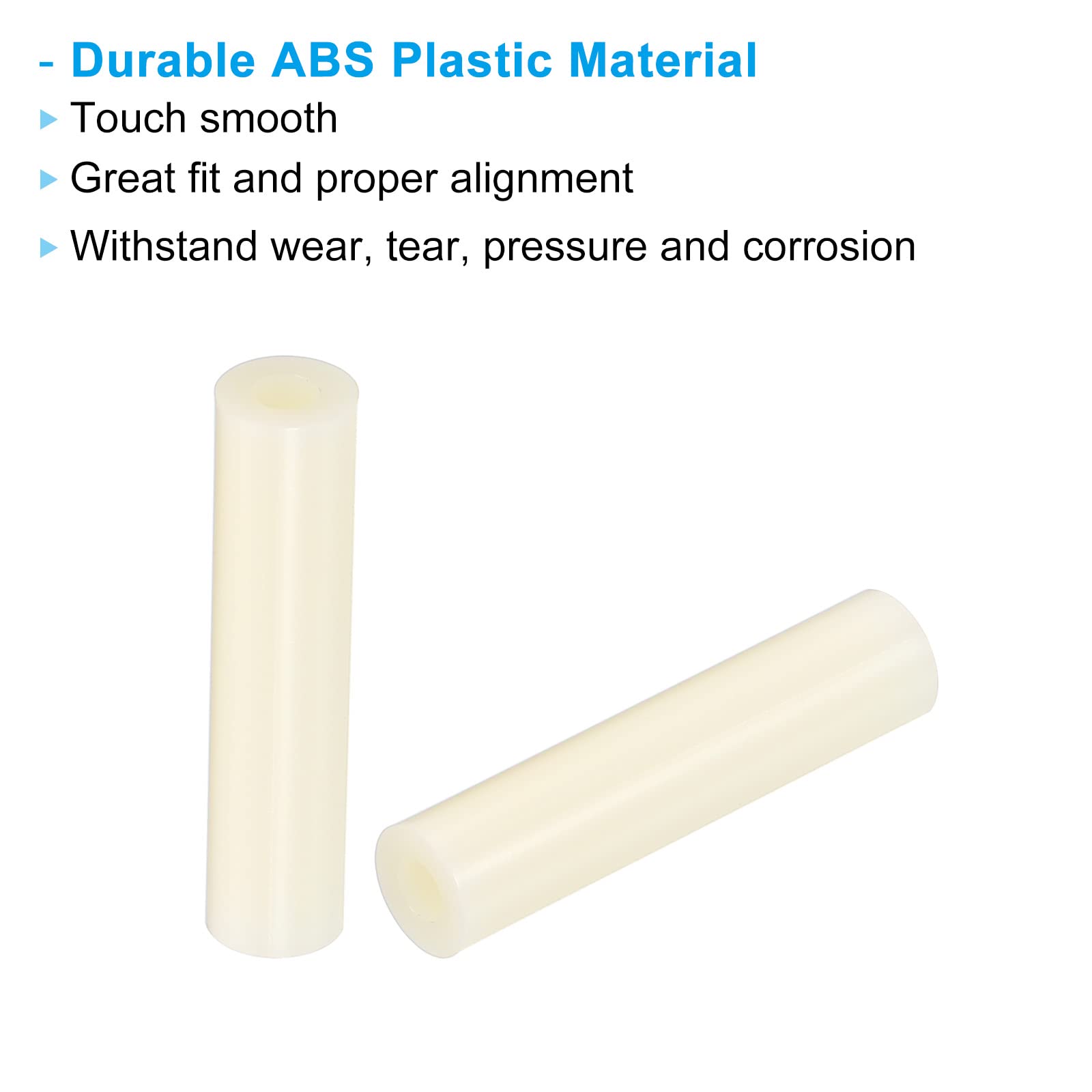 PATIKIL 200 Pack ABS Plastic Spacer Washers - 3.2mm ID X 7mm OD X 3mm L, Round Standoffs For M3 Screws - View #3