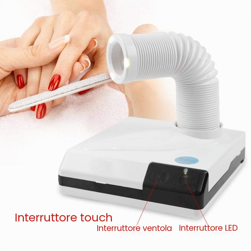 Aspirapolvere per unghie, 60 W, 2 in 1, per unghie Sun, raccogli polvere professionale, pulitore in polvere migliorato per unghie, manicure, nail art, pedicure (01)