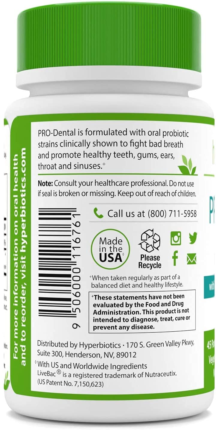 Hyperbiotics ProDental Probiotic Oral Probiotics For Women, Men