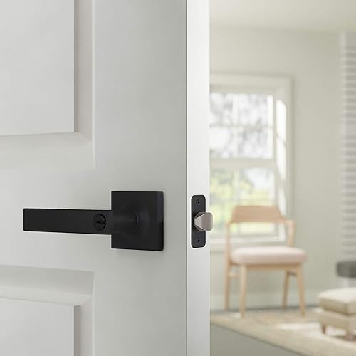 Miniatura 6 de Tienda Basics Palanca de puerta contemporánea Stamford - Entrada - Negro mate, paquete de 6 unidades 1 caja