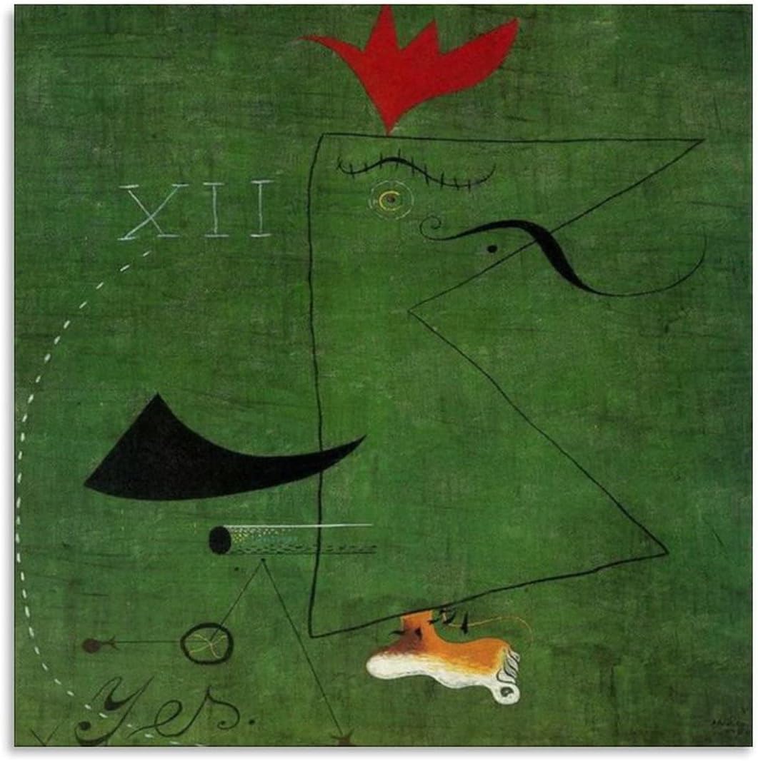Matvsd Kohecs The Gentleman by Joan Miro Poster Abstract Wall Art Joan Miro Prints Moden Canvas Picture Surrealism for Home Painting Decor 30x30cm Frameless