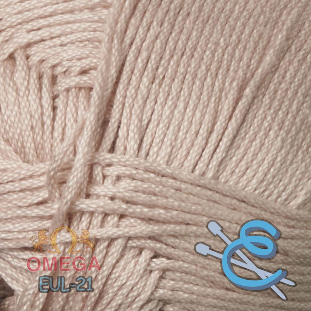 EULALI [100grs] by Omega - Bright 100% Mercerized Egyptian Cotton Thread - Color: 21 Sand