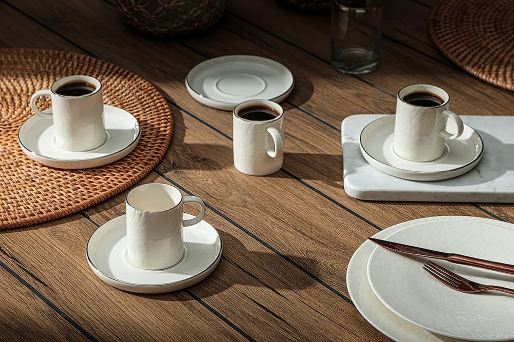 Porland Illusion Platin 4 Kişilik Kahve Takımı 90cc