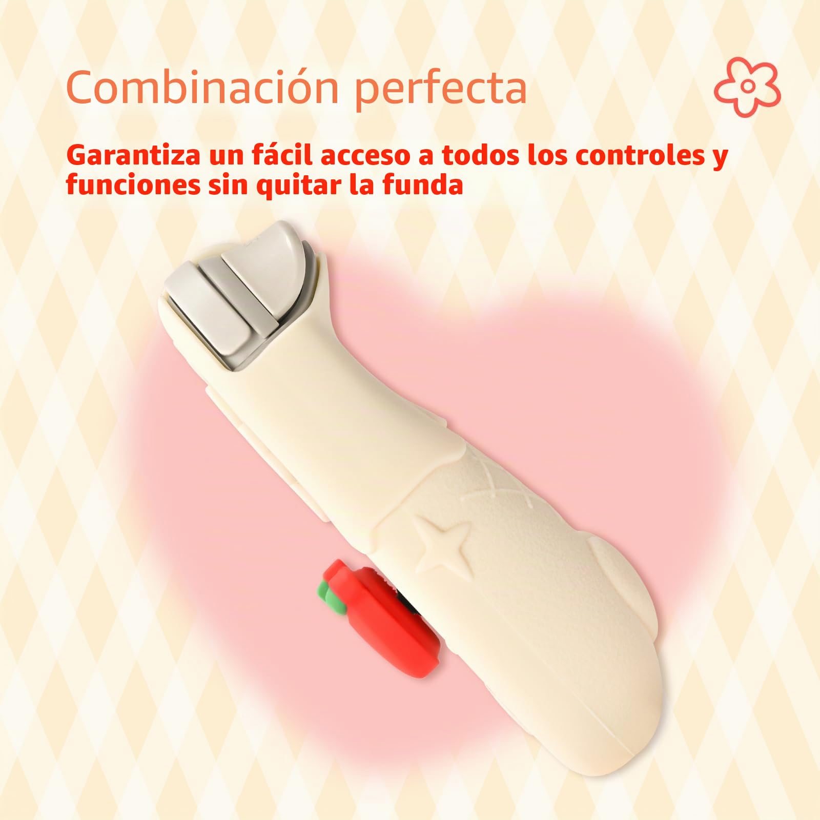 Funda Protectora para Switch Lite, Cubierta de Silicona Suave Antiarrays con 2 Capuchones Incluidos - HLK Blanco Roto