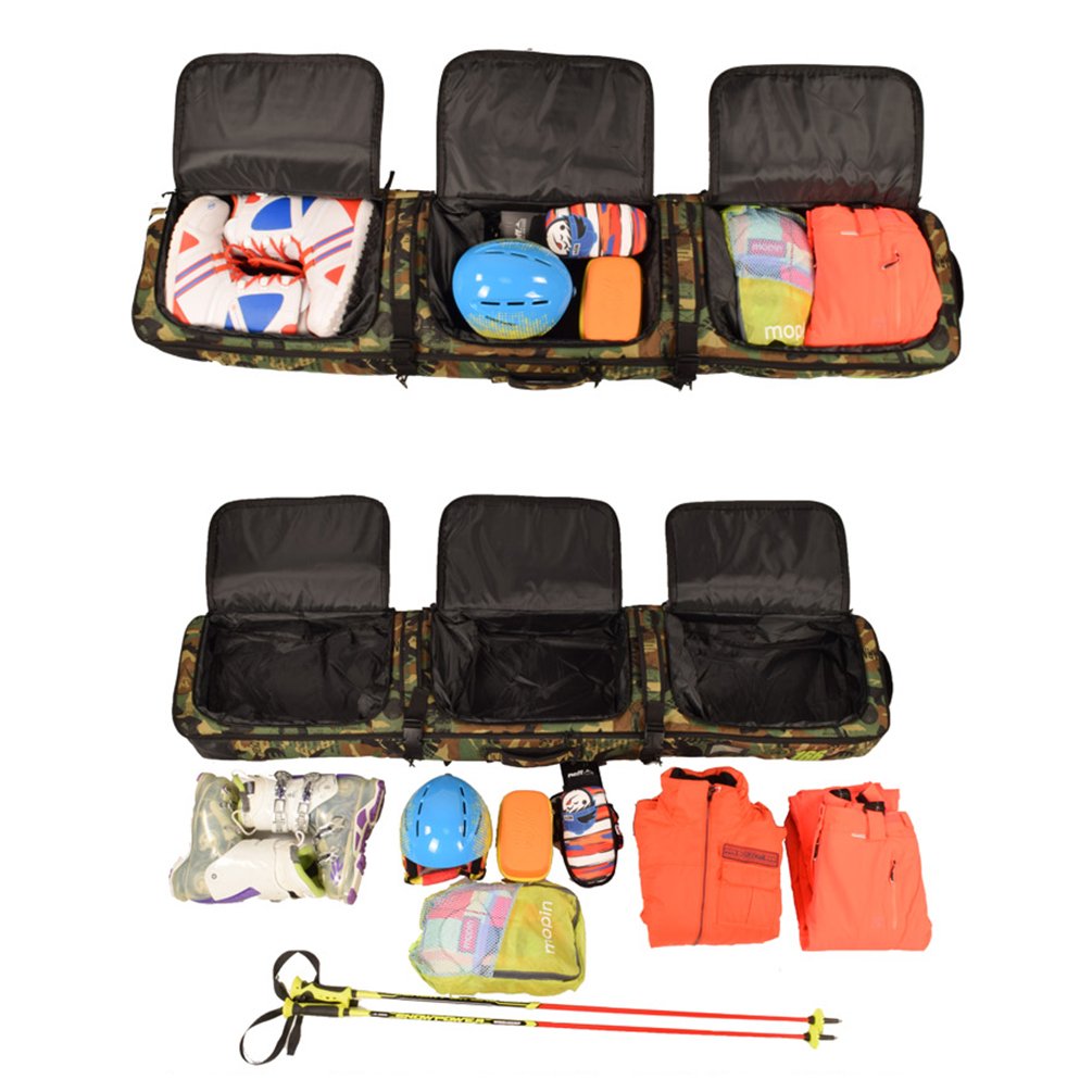 Sport Tent-Professionelle Snowboardtasche Skitasche Set mit Schuhfach/Helmfach Snowboardbag gepolsterter Skisack Board Bag Space Sack 156cm/166cm