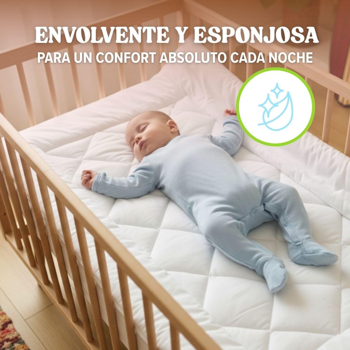 DREAMWAY Edredón nórdico para bebé 75×120 cm (Cuna 60×120) – 300 g/m² Microfibra, antiácaros, Oeko-Tex – edredones Infantiles – Manta bebé