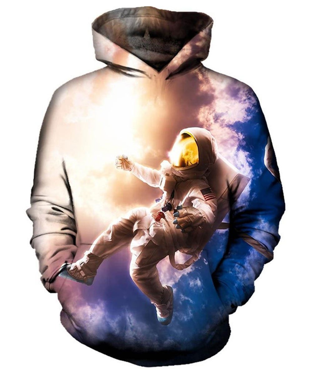 Unisex Pullovers Sweatshirts Space Station Astronauts Hoodies 3D Print Hip Hop Sportswear Tracksuit Hooded