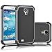 Tekcoo for Galaxy S4 Case, [Tmajor Series] [Gray/Black] Shock Absorbing Hybrid Rubber Plastic Impact Defender Rugged Slim Hard Case Cover Shell for Samsung Galaxy S4 S IV I9500 GS4 All Carriers