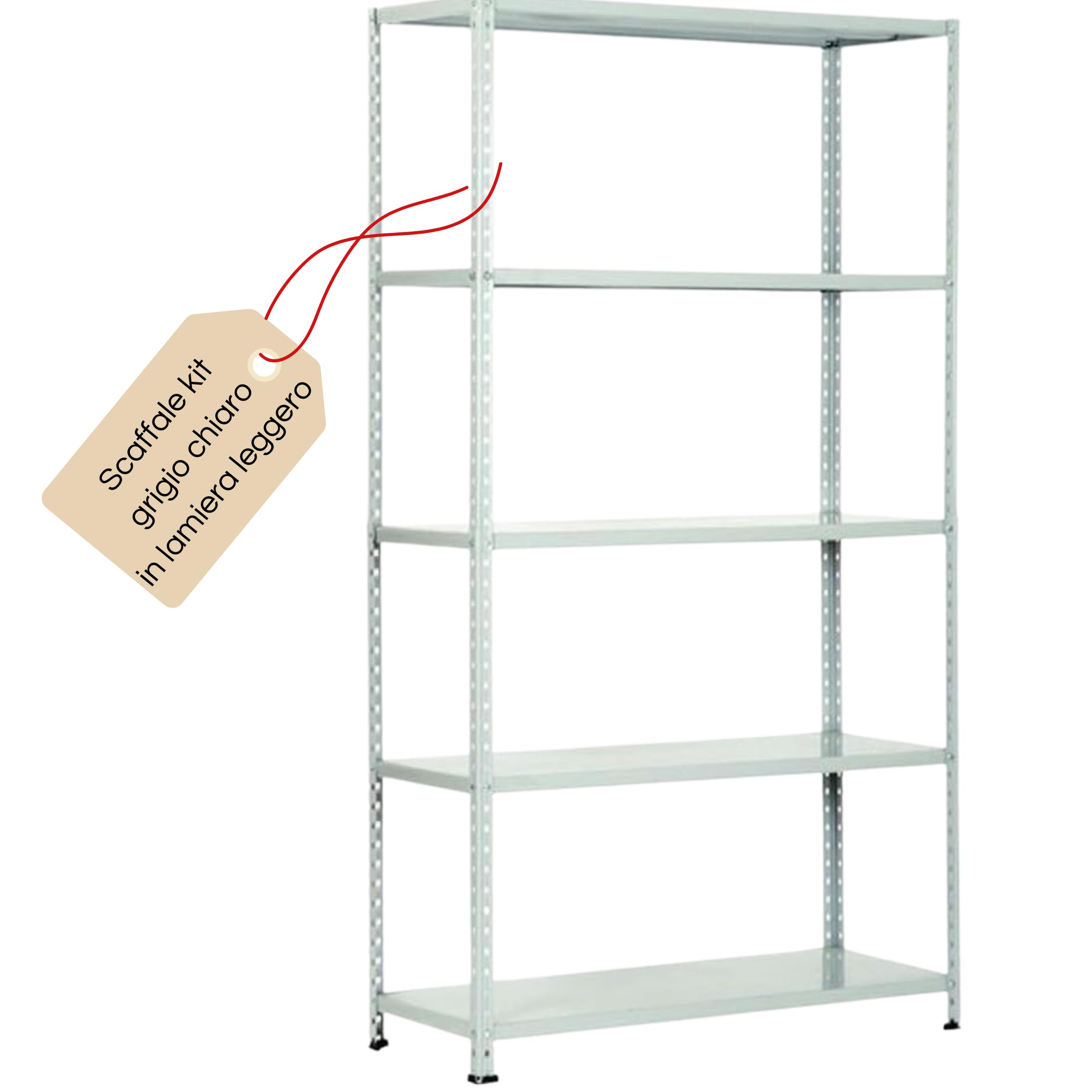 Scaffale in Metallo Lamiera con Ripiani Fornito in kit Carico Pesante Completo Scaffalatura Ideale per Magazzino,Casa,Ufficio,Negozi Cantine Varie Dimensioni (80x40x200 cm)