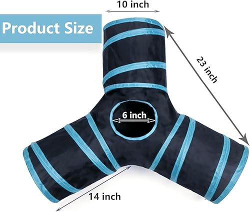 Miniatura 3 de Deofun Juguetes de tubo de túnel para gatos, túneles para gatos de interior, juguete interactivo plegable con bolas para conejos, gatitos, hurones,