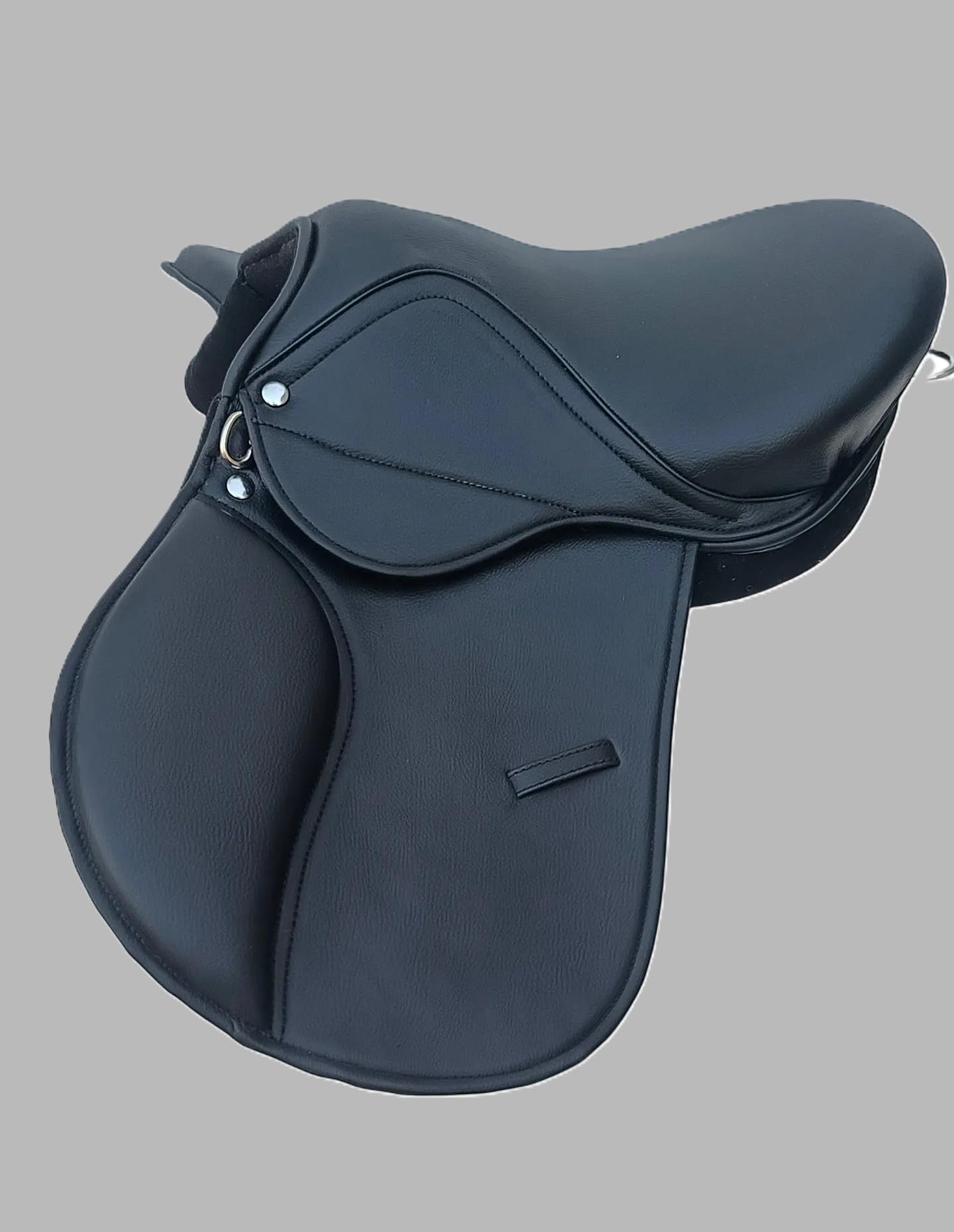 Synthetic Leather Treeless Horse Saddle Lightweight Durable All Purpose Riding Saddle Black Color Size 14 Inch
