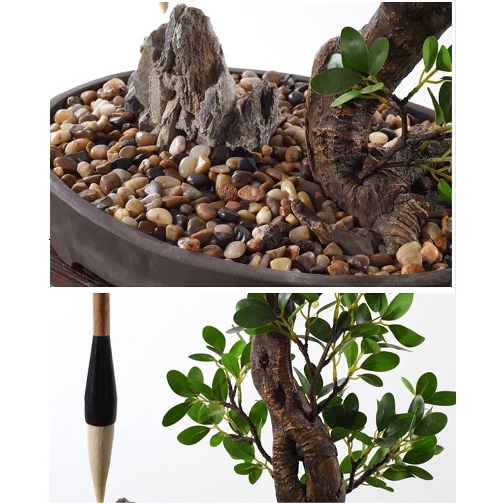 Árbol bonsái Artificial pequeño, árbol de bonsái Artificial, plantas de imitación, árbol de rocalla, planta en maceta con guijarros para oficina, hogar, adornos de Interior, árbol