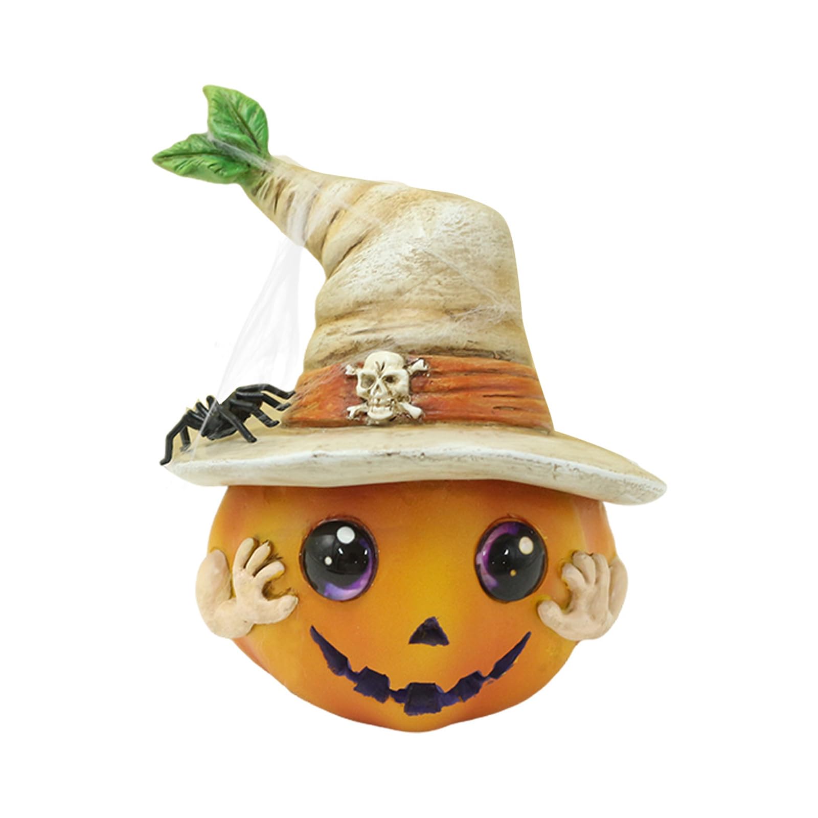 sodeber Halloween Miniature Pumpkin Figurines Resins Pumpkins Ornament Fairys Halloween Garden Adornment Miniature Landscape Fade-Resistant Pumpkin