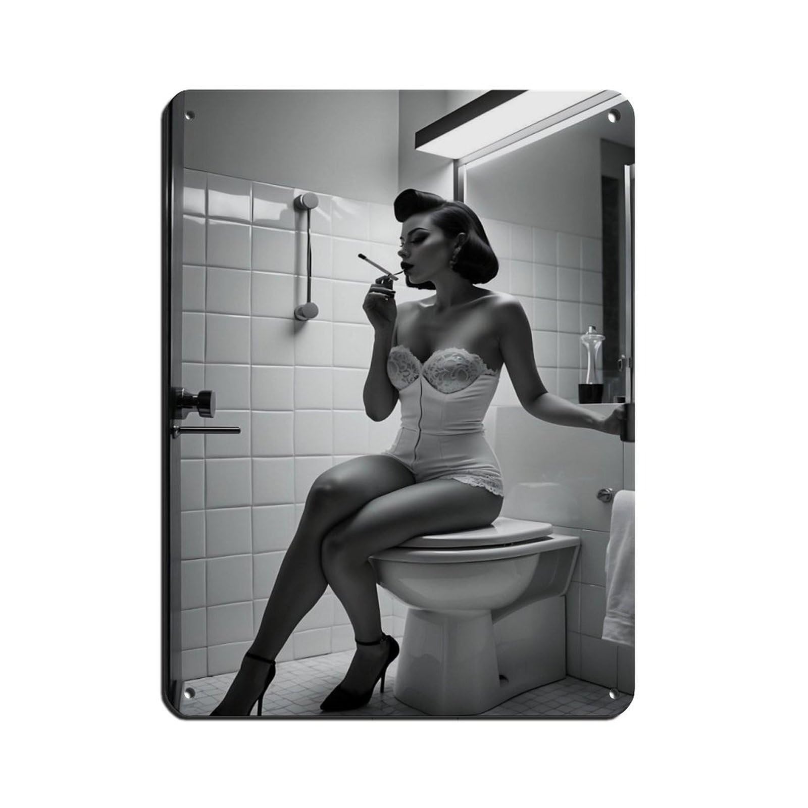 Vintage Glamour Elegant Woman Tin Sign Vintage Metal Pub Club Cafe Bar Home Wall Art Decoration Poster Retro 12x16inch(30x40cm)