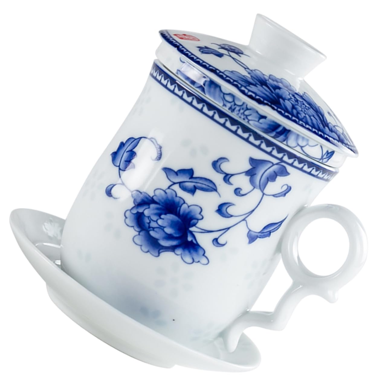 Amazon.co.jp: LALADEFIEE 中国茶カップ 蓋付き陶器ティーカップ