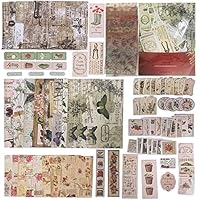 コラージュ素材 コラージュシール 背表紙シール✨️ Amazon.co.jp: YOVOY コラージュシール ステッカー 金箔押し