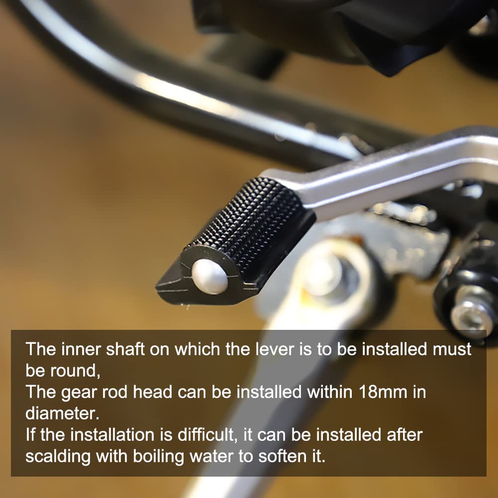 Set di 2 copripedale per leva del cambio, in gomma nera, design antiscivolo, diametro interno 8 mm, accessorio di protezione per moto
