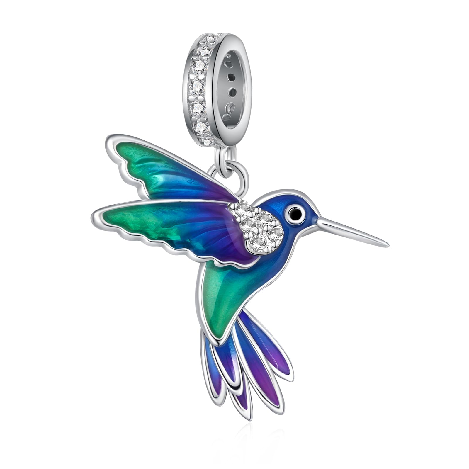 qielizhu Cute Animals Charms 925 Sterling Silver Highland Cow/Dragon/Axolotl/Raccoon/Whale/Turtle/Cardinal/Hummingbird Charms for Bracelets for Women