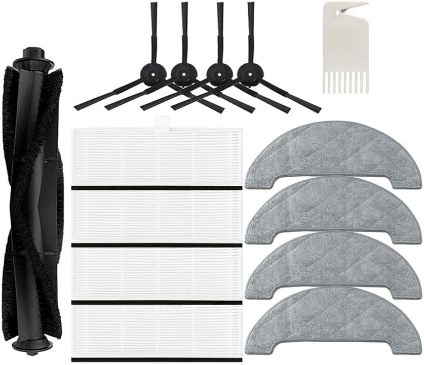 Repuesto compatible con Honiture Q6 Pro Robot Aspirador Piezas de Repuesto Accesorios Cepillo Principal Cepillo Lateral Filtro Hepa Trapeador Bolsa