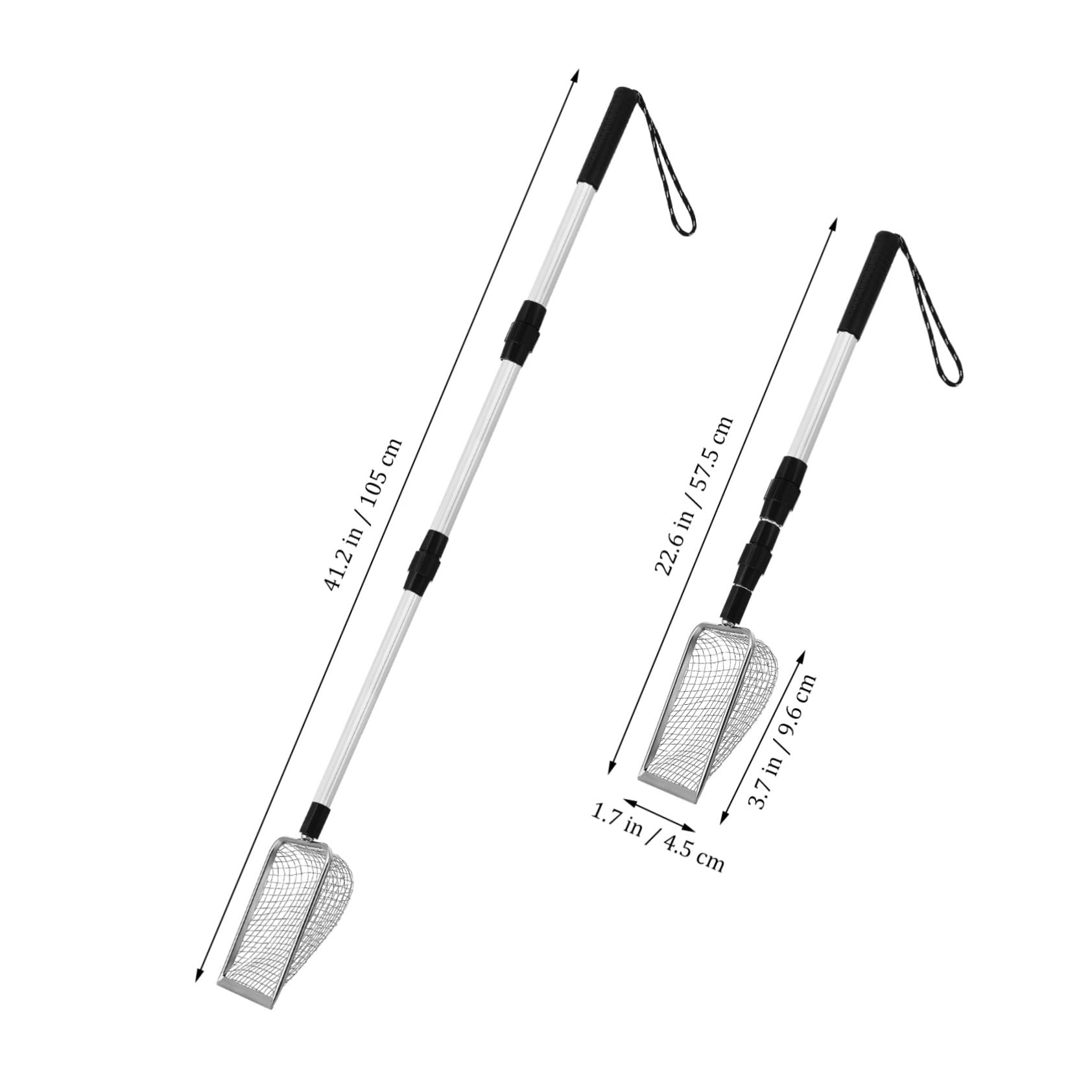 2pezzi Paletta per Lettiera per Gatti con Manico Telescopico Inossidabile Design per Pulizia Profonda e Comfort di Utilizzo