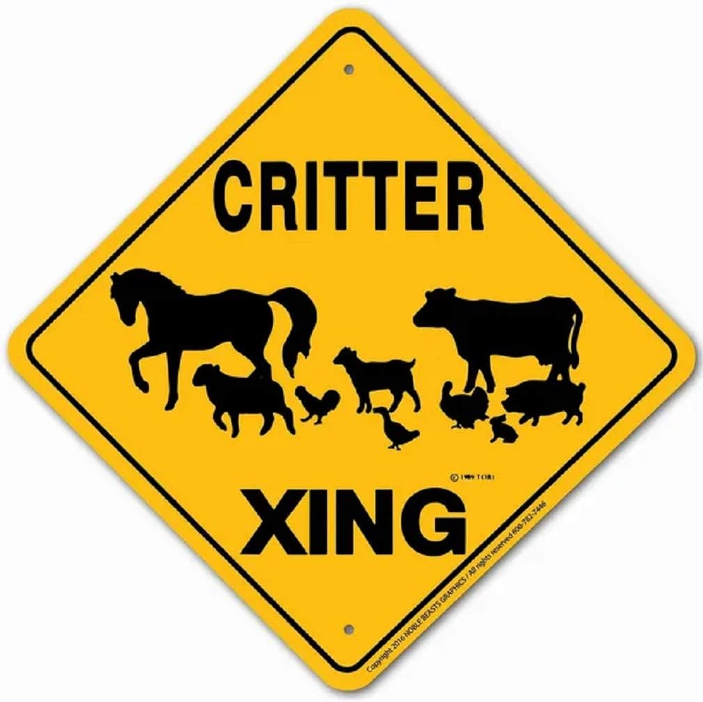 Beasts Graphics Critter Generic Xing Sign 12 x12 Yellow/Black