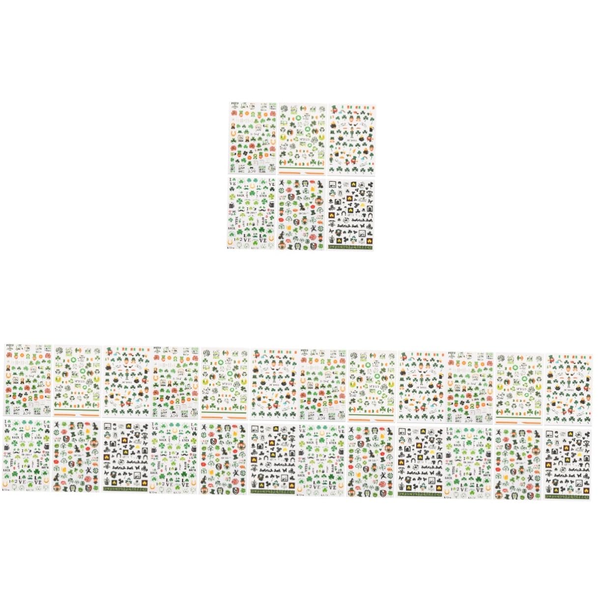 VICASKY 5 Set Adesivi Per Unghie A Tre Foglie Etichetta Guidato Unghia Adesivi Artistici Strisce Premere Decalcomania Per Unghie Adesivo Green 6 Fogli*5