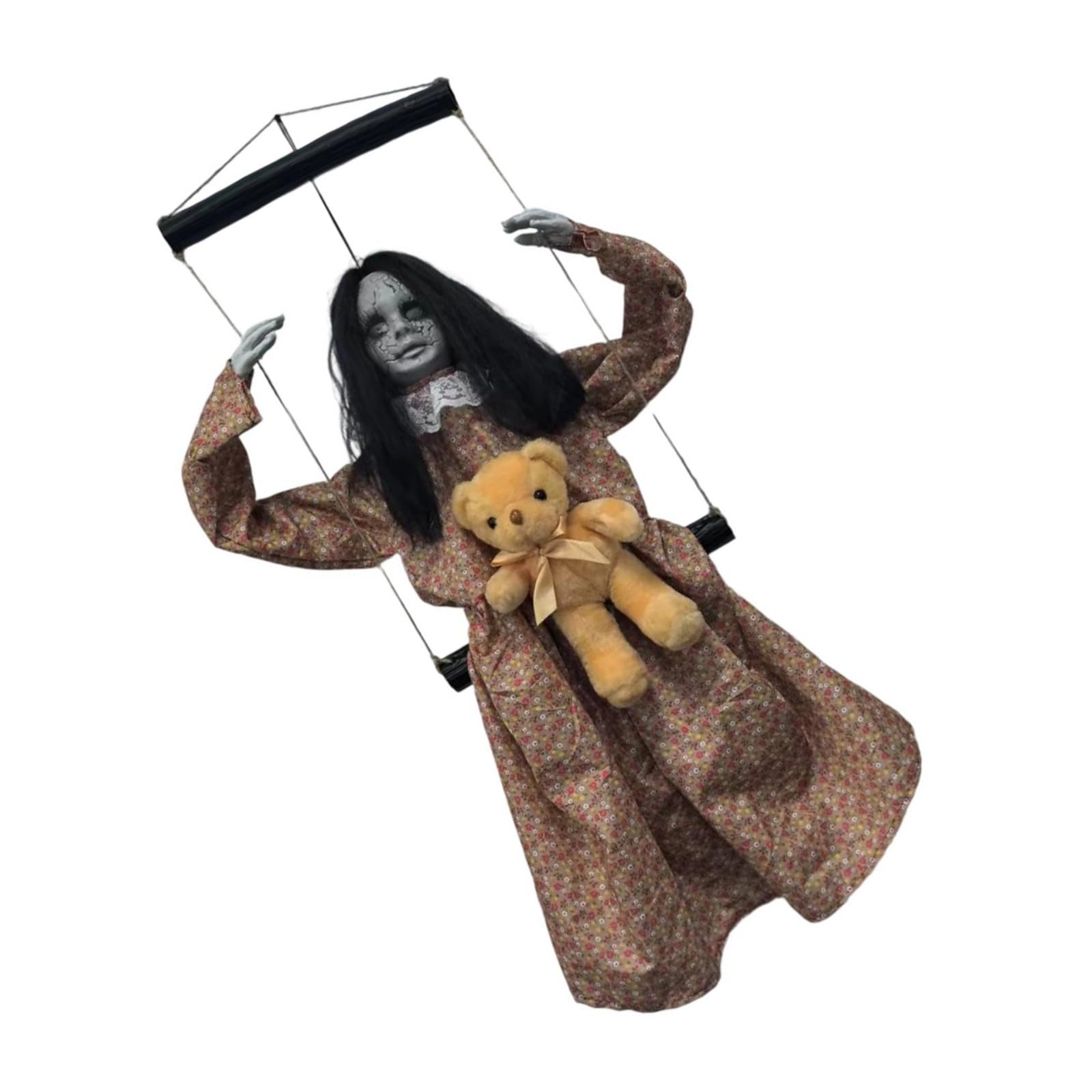 Sound Effect Ghostly Doll Sound Aktivierte Figur Mit Licht Up LED Auge Für Halloween Party Dekorationen Animierte Für Partys