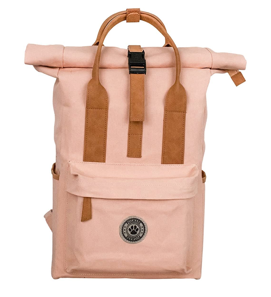 PUGMARK Roll Top Backpack Lightweight Sturdy Waterproof vegan Leather Urban Laptop Weekend Waxed Canvas Rucksack Student Everyday Bag (Pink) (B0BTSGGZC9) Amazon Price History, Amazon Price Tracker