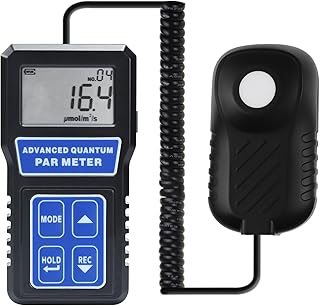 Par Meter Quantum Par Meter for led Grow Lights 400-700nm Spectrum Par Light Meter ppfd Meter with 100 Groups Data Logging, Calibration Function for Plants, Aquarium, etc.