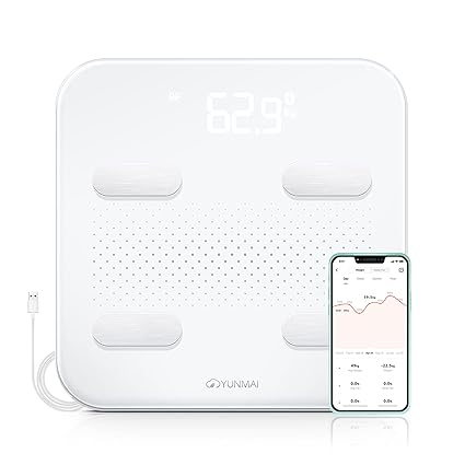 YUNMAI S Smart Body Fat Scale, Accurate Digital Bathroom Scale for Body Weight, Body Composition Analyzer with Health Monitor Sync Apps for BMI, Body Fat, Muscle Mass, Body Weight