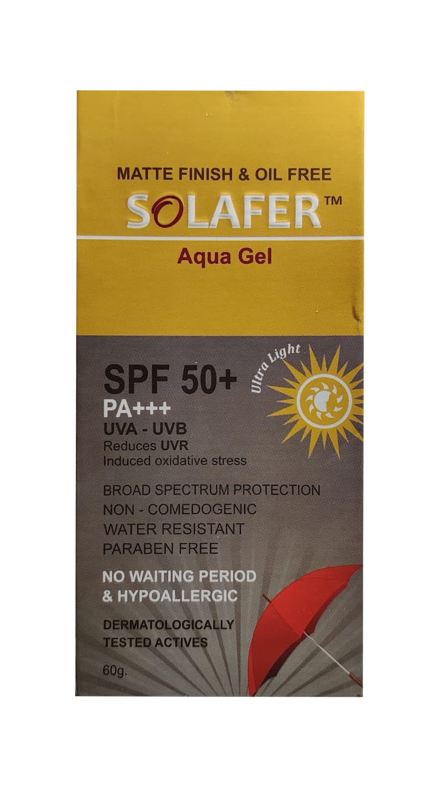 SOLAFER Aqua Gel Spf 50 SUNSCREEN Gel