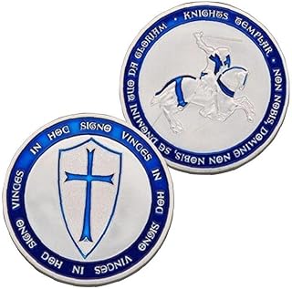 Commemorative Coin Ancient Roman Religious Token Coin Crusader Souvenir Coin Collection Gifts Collectible Coins Blue