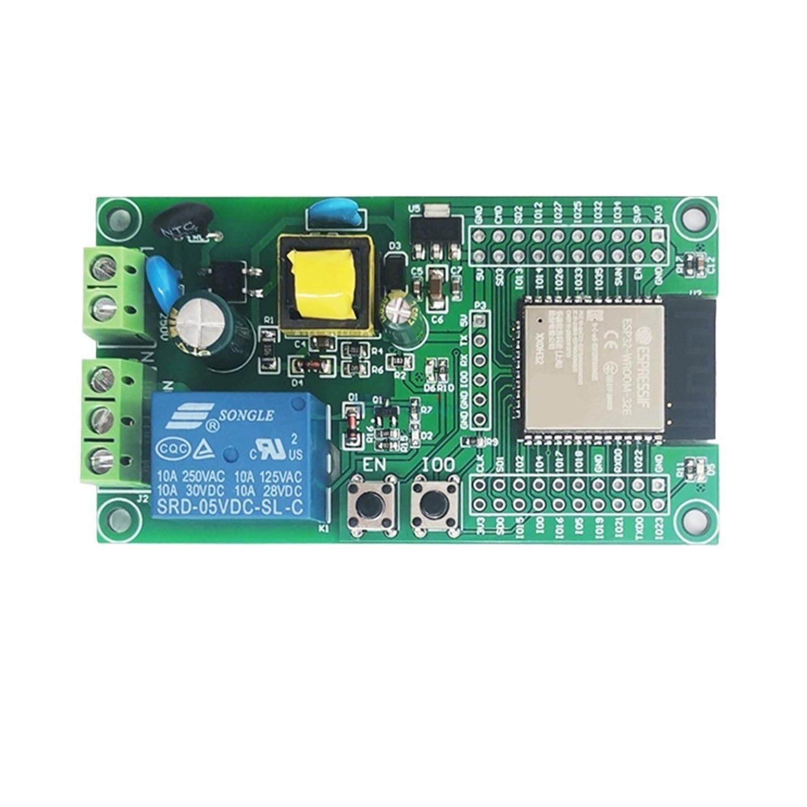Relay Module PLC AC 90–250 V ESP32 Einzelrelais-Entwicklungsplatine, integriertes ESP32E-Modul mit Pins