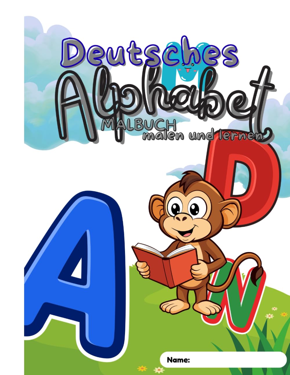 Deutsches Alphabet Malbuch: Malen und Lernen