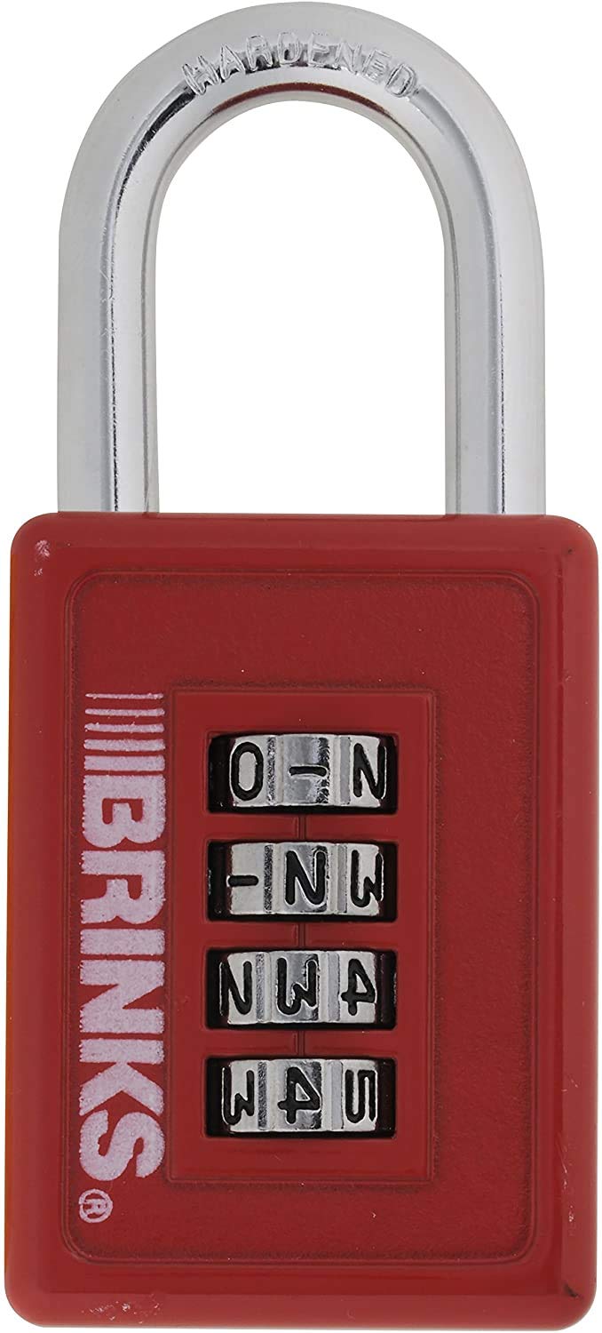 BRINKS40mm 4-Dial Resettable Sports Padlock - Zinc Die-Cast Body with Chrome Plated Shackle