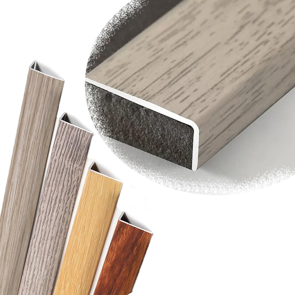 Nez d'escalier en métal chêne gris pour marches en bois, vinyle et carrelage