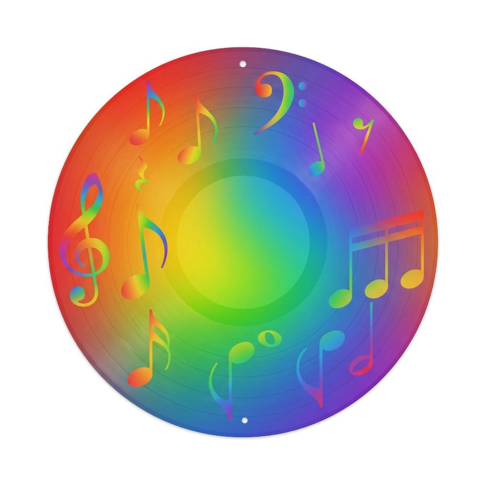 Colorful Music Vinyl Records Blend Rainbow Colors Metal Tin Sign