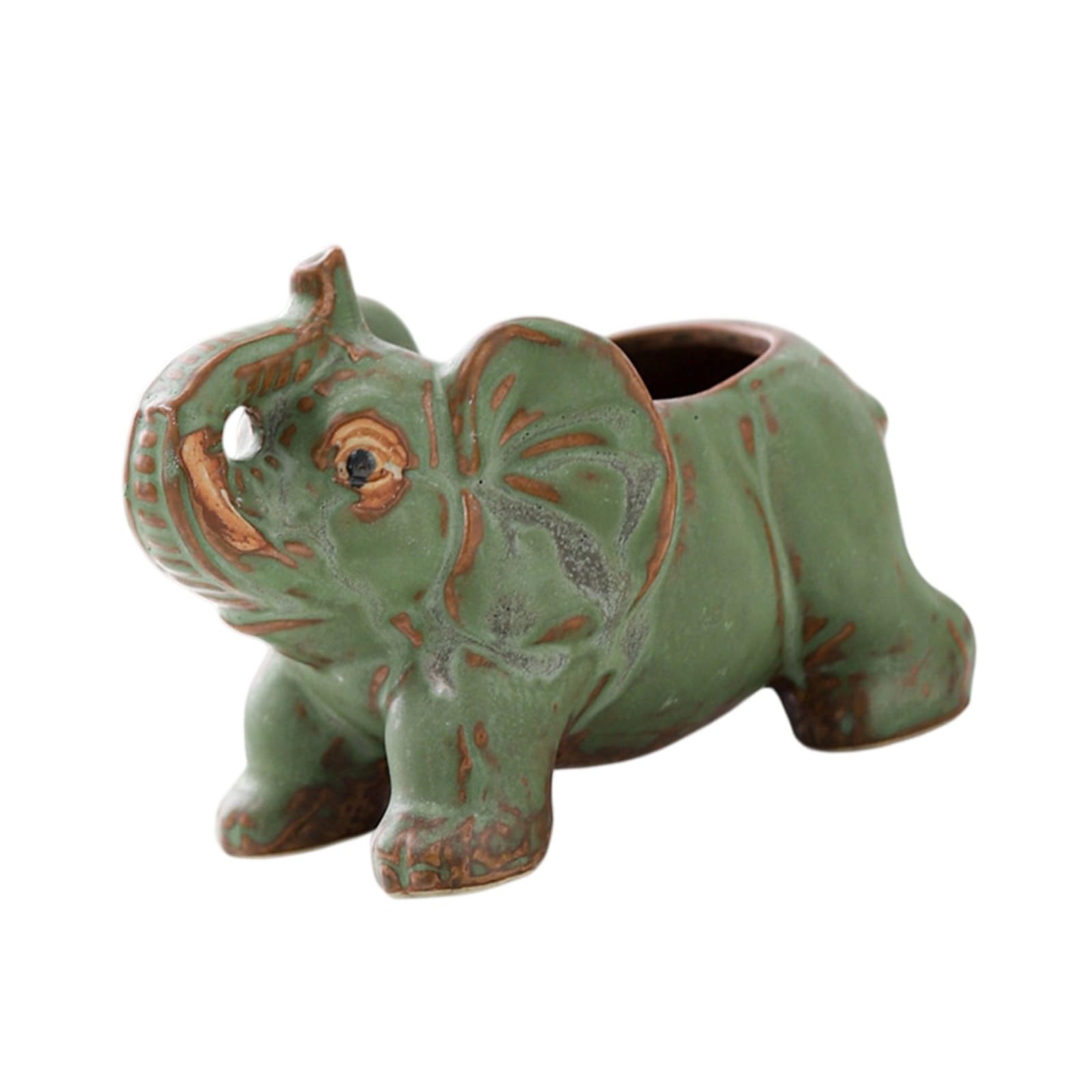 APGLSXY Miniature Ceramic Succulents Planter Elephant Shape Vase Indoor/Outdoor Ceramic Animal Planter for Desktop or Bookshelf Decorative Elephant Decorative Shape Vase Indoor Outdoor for Bookshelf