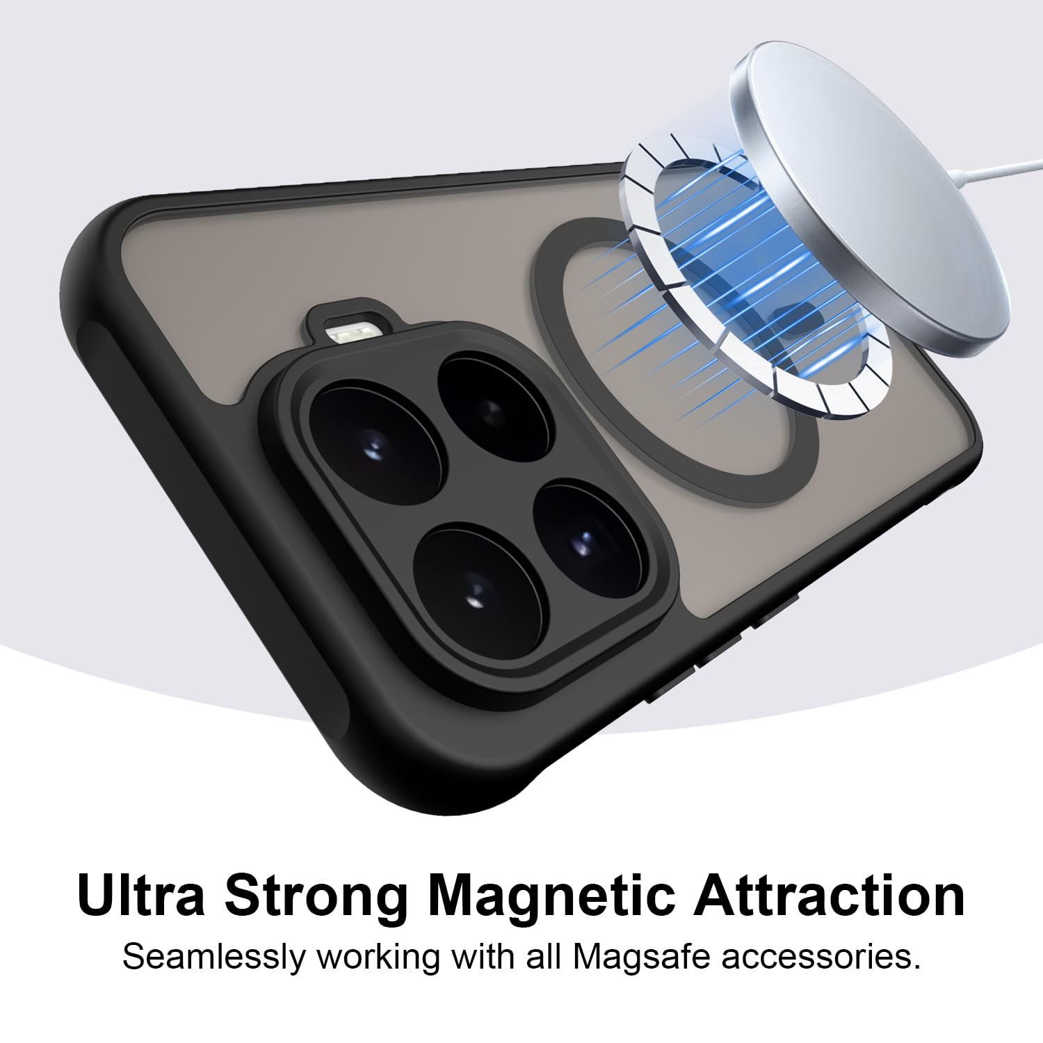 Magnetyczne etui do Xiaomi 17T 5G kompatybilne z MagSafe,[pełna ochrona aparatu] Półprzezroczysta, matowa tylna obudowa odporna na zarysowania obudowa, czarna