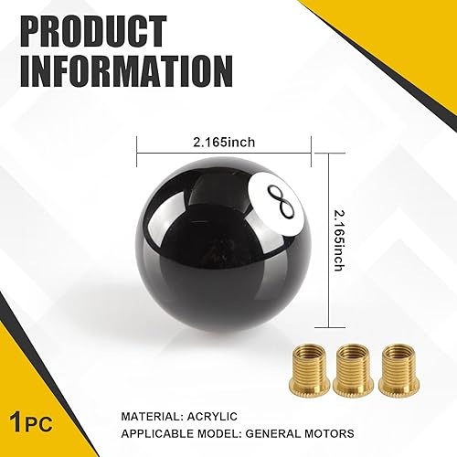Miniatura 2 de gunhunt 1 manija de palanca de cambios para automóvil, bola de billar personalizada de 2.16 pulgadas, mango de cambio manual en 8 formas, accesorio