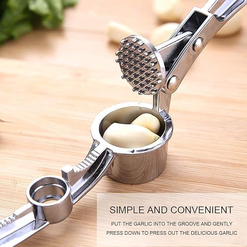Miniatura 4 de Prensa manual de ajo, prensa de ajo, prensa de ajo casera Clip de nuez raspado de pescado escala abrebotellas