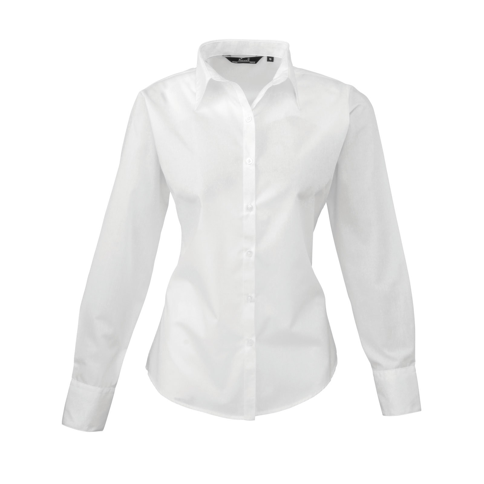 Premier Hospitality Women's Know White Premier Long Sleeve Poplin Shirt White 14