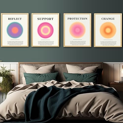 Miniatura 2 de 4 pósteres de aura para habitación, estético, positivo, colorido, aura granulada, citas inspiradoras, lienzo, arte de pared, impresión espiritual,