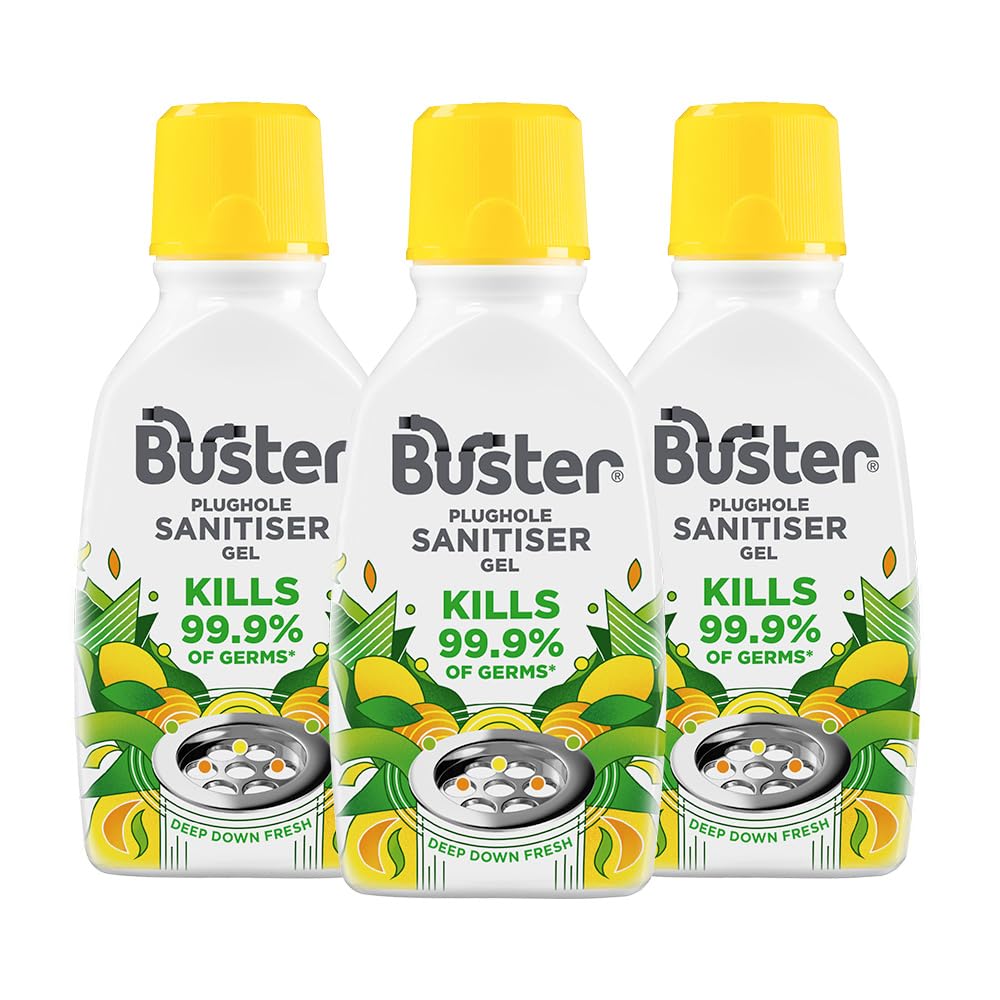 Buster Plughole Sanitiser Gel (Citrus) Pack of 3 x 300ml