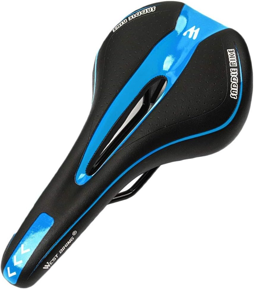 CSQQ Bicycle Seat Saddle, Mountain Bike Road Seat Cushion Hollow Silicone Comfortable Men Wemen Bike Seat Cushion Cycling Pad Waterproof Soft Breathable Zone and Ergonomics Design Fit for Road Bike