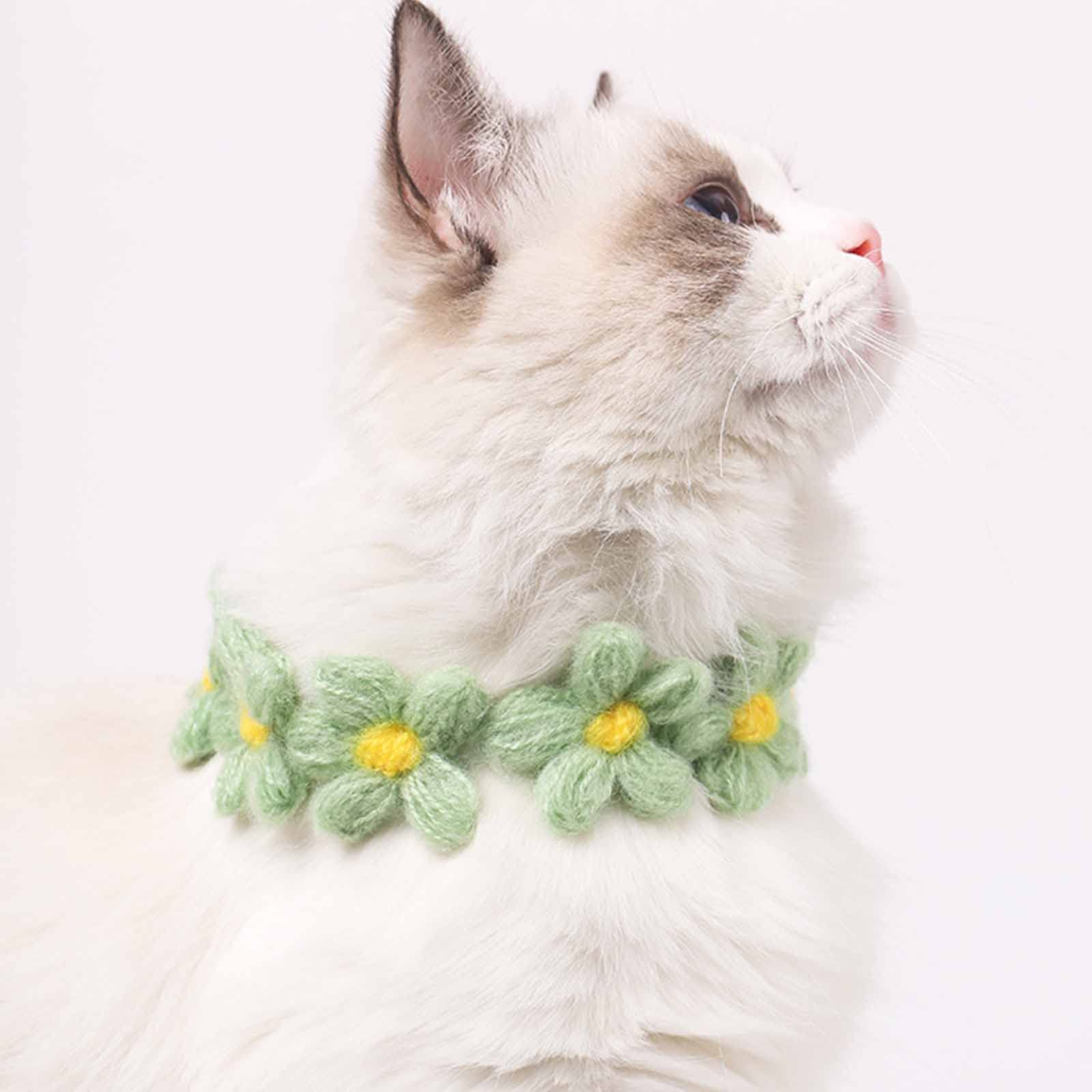 Amazon | 猫の首輪 犬用首輪 おしゃれで可愛い 花柄 ネコの首輪 