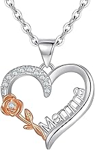 Gift Mother Necklace Mama Gifts for Mothers Women 925 Sterling Silver Heart Shape Original, Sterling Silver, Cubic Zirconia