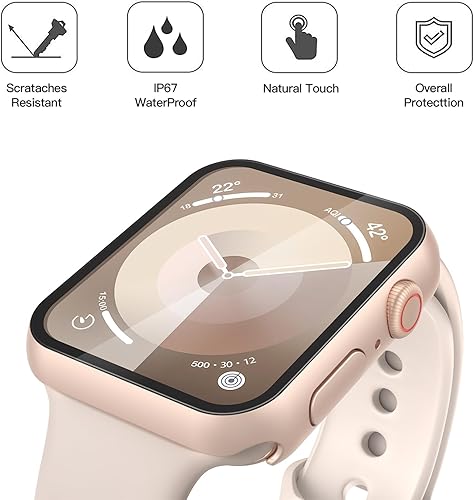 Miniatura 82 de Misxi [Paquete de 2] - Funda impermeable con botón para Apple Watch Series 6, SE, Series 5, Series 4 de 40 mm, funda protectora anticaídas de 1