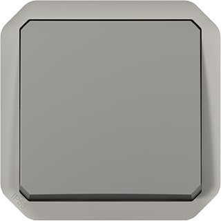 Legrand - Schalter oder Wechselschalter, wasserdicht, Plexo 10 A, mit Gehäuse oder Trägerplatte, grau
