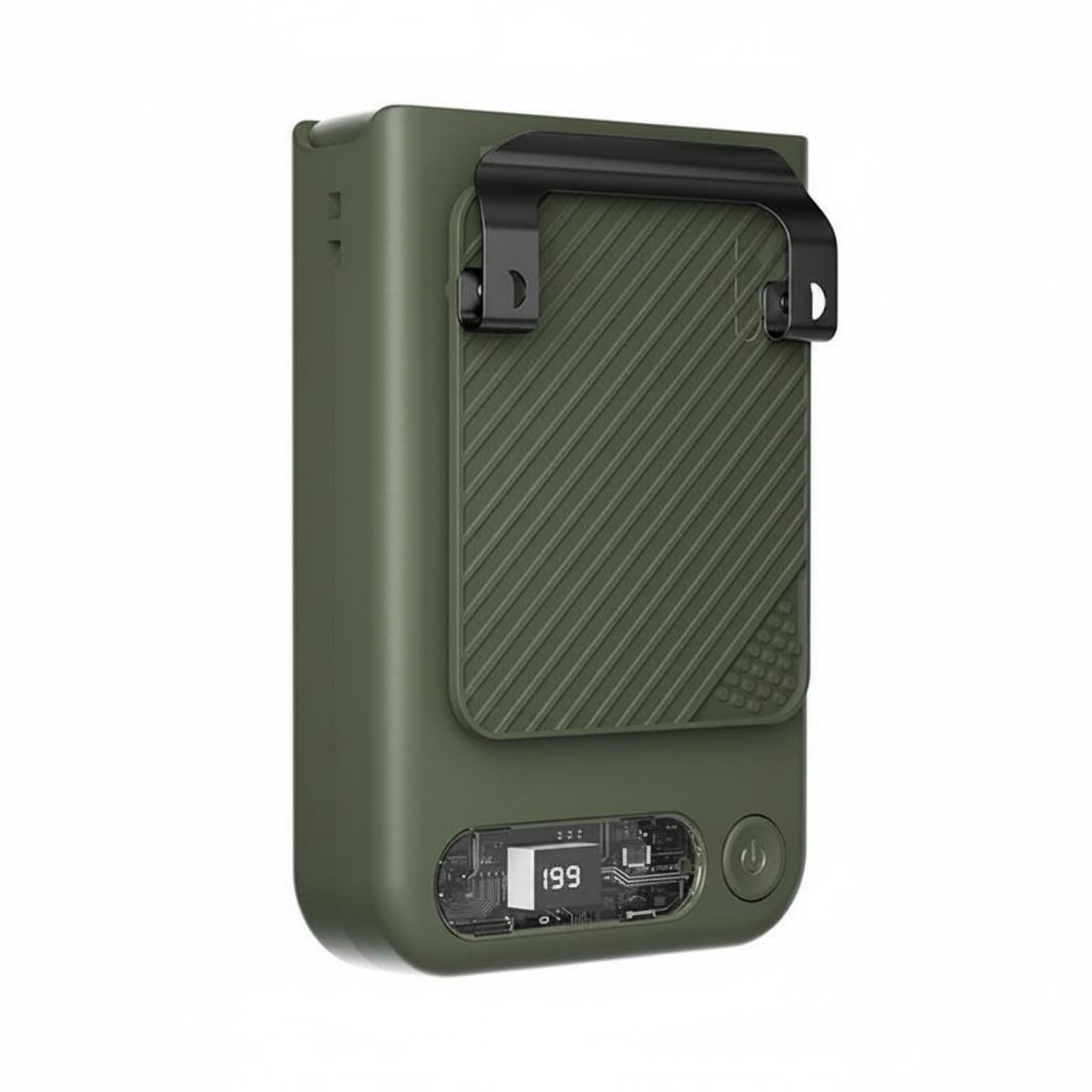 Built in Light Waist Fan High Speed Breeze Neck Fan Hands-Unrestricted Portable Appliance Rechargeable for Construction Workers, Campers, Worksite, Camping, Outdoor, Army Green-image-34